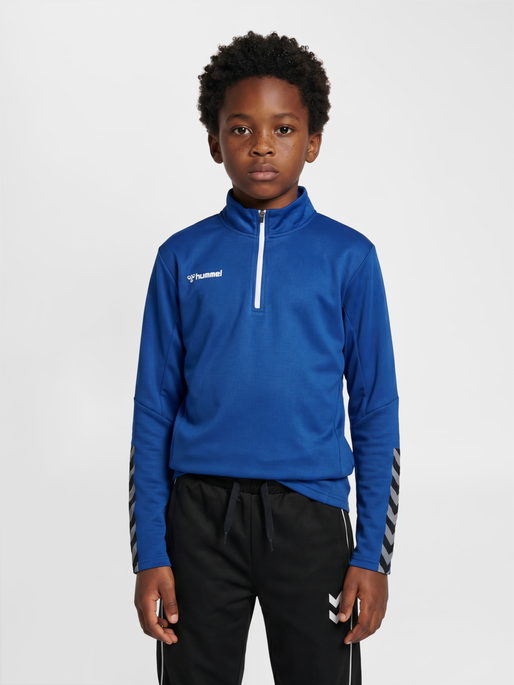 hmlAUTHENTIC KIDS HALF ZIP SWEATSHI, TRUE BLUE, model