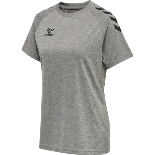 hmlCORE XK CORE POLY TEE  S/S WOMAN, GREY MELANGE, packshot