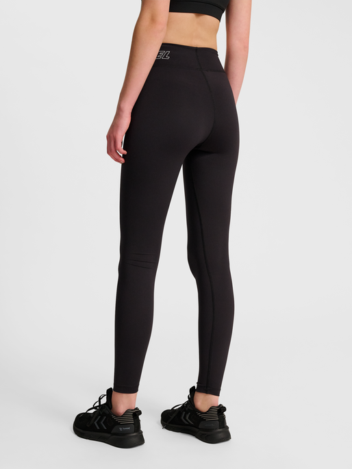 hmlTE FUNDAMENTAL MID WAIST TIGHTS, BLACK/WHITE, model