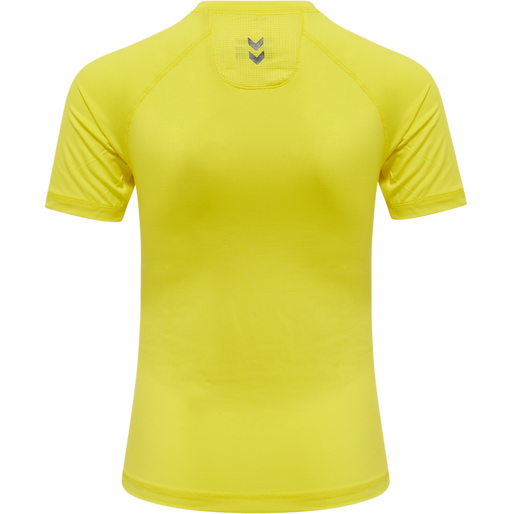 HUMMEL FIRST PERFORMANCE KIDS JERSEY S/S, BLAZING YELLOW HUMMEL FIRST PERFORMANCE KIDS JERSEY S/S, BLAZING YELLOW, packshot