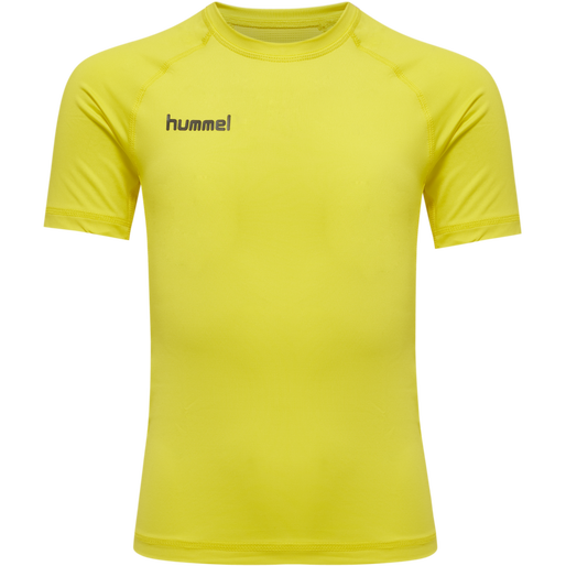 HUMMEL FIRST PERFORMANCE KIDS JERSEY S/S, BLAZING YELLOW HUMMEL FIRST PERFORMANCE KIDS JERSEY S/S, BLAZING YELLOW, packshot