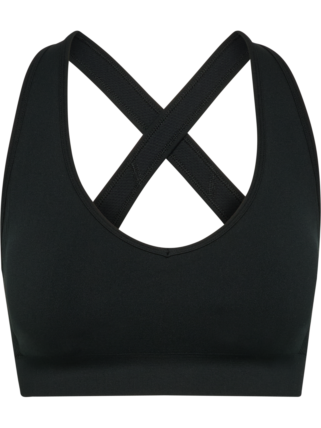 hmlHIIT SEAMLESS V SHAPE PADDED BRA, BLACK, packshot