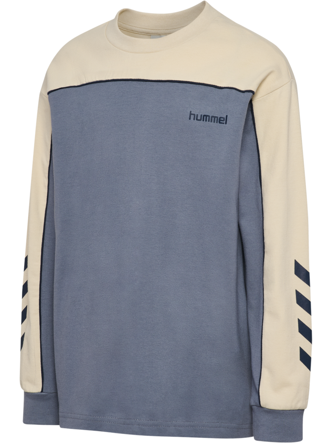 hmlJR LOOSE PIPING T-SHIRT L/S, FLINT STONE, packshot