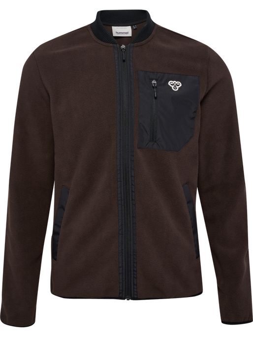 hmlFLEECE ZIP JACKET BEE, CHOCOLATE PLUM, packshot