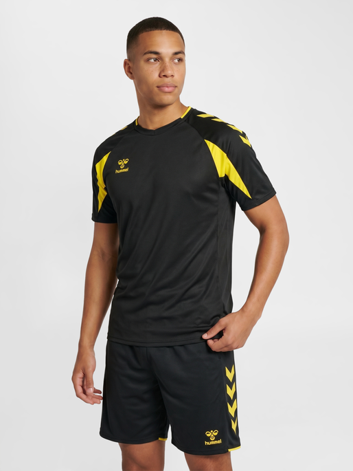hmlCORE 2.0 JERSEY S/S, BLACK/BLAZING YELLOW, model