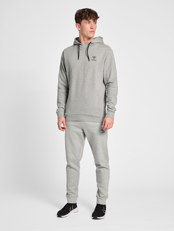 hmlOFFGRID HOODIE, GREY MELANGE, model
