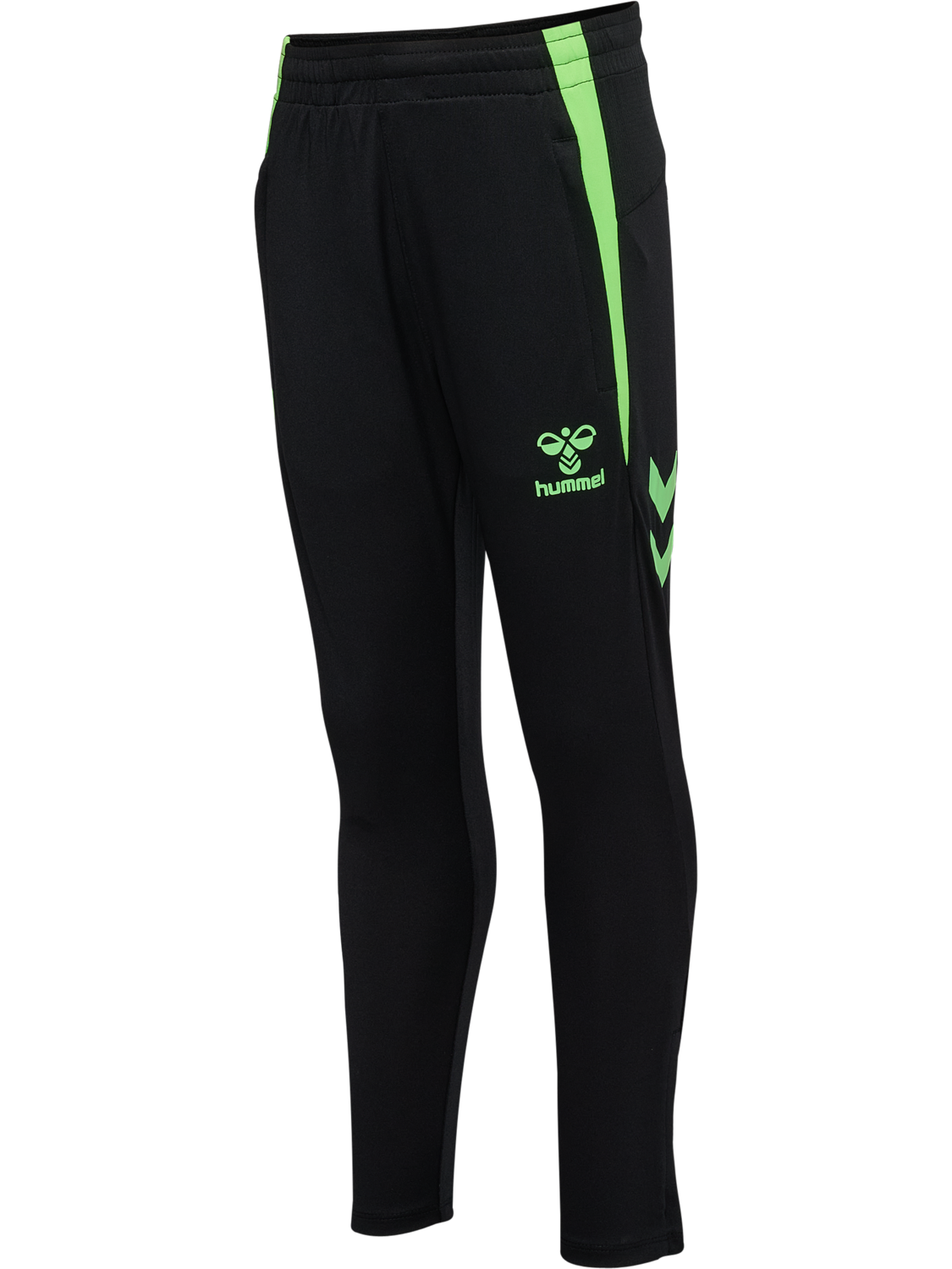 hmlLEAD 2.0 TRAINING PANTS KIDS, BLACK/GREEN GECKO, packshot