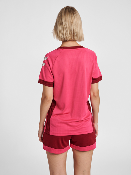 hmlLEAD S/S POLY JERSEY WOMEN, RASPBERRY SORBET, model