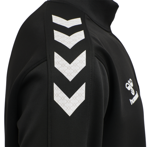 hmlCORE XK HALF ZIP POLY SWEAT, BLACK, packshot