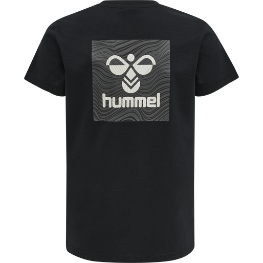 hmlOFFGRID TEE S/S KIDS, JET BLACK/FORGED IRON, packshot