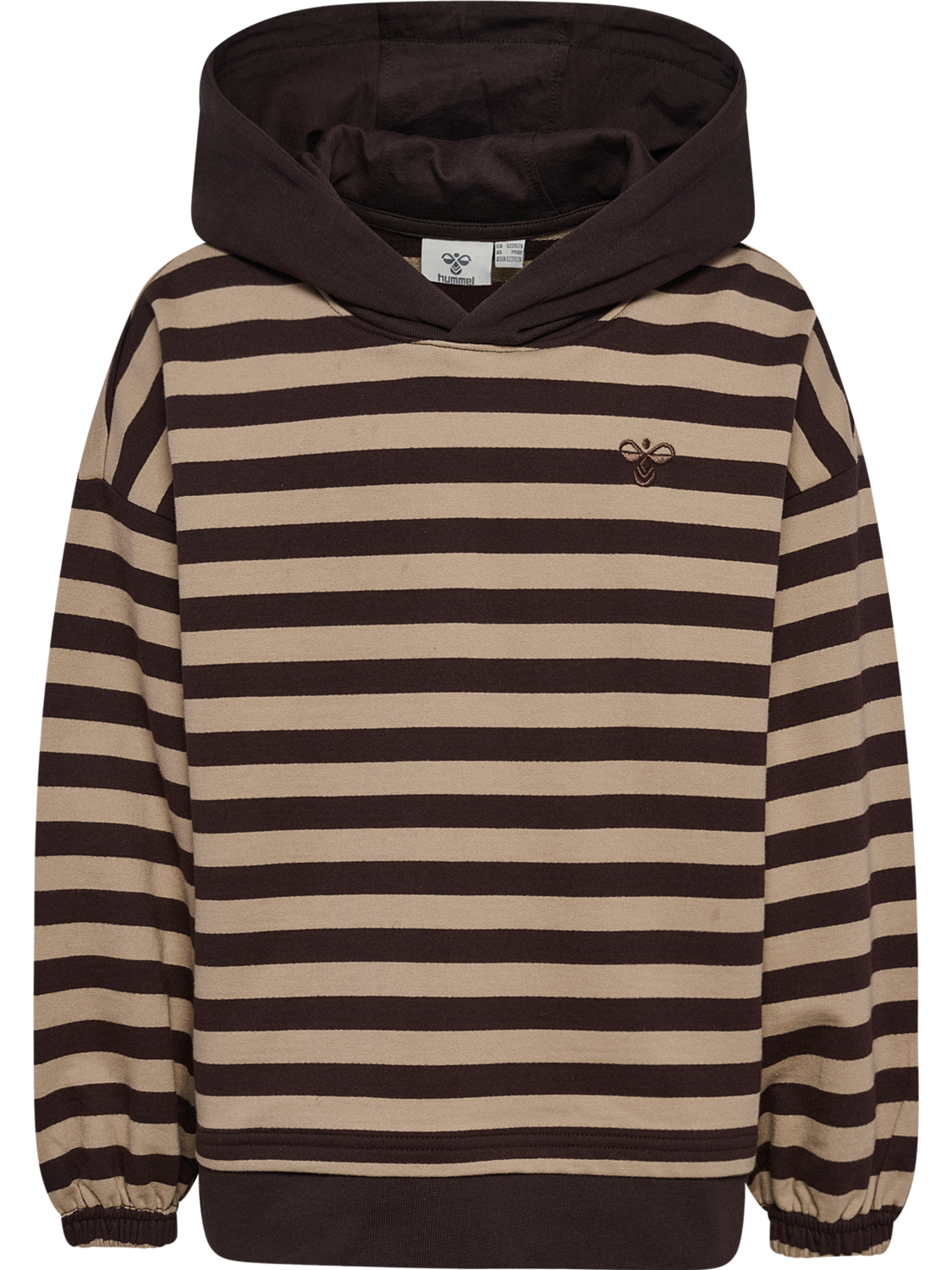 hmlJR CONELLY BOXY CONTRAST HOODIE, CHOCOLATE TORTE, packshot