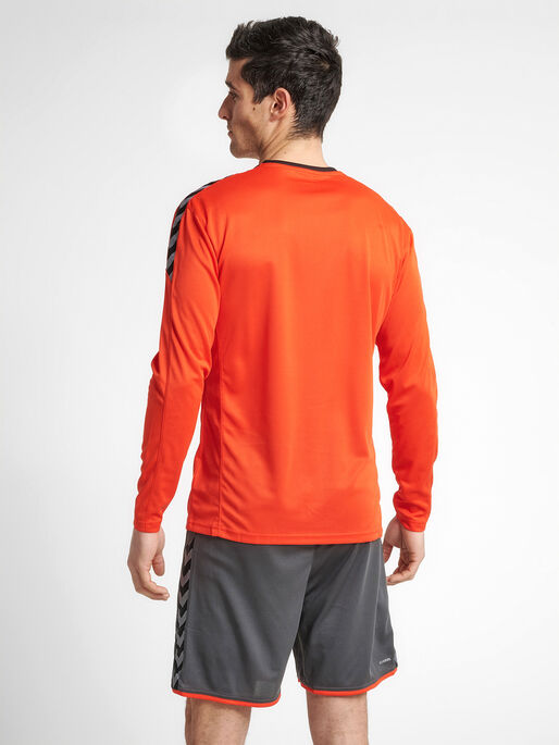 hmlAUTHENTIC POLY JERSEY L/S, FIRE RED, model