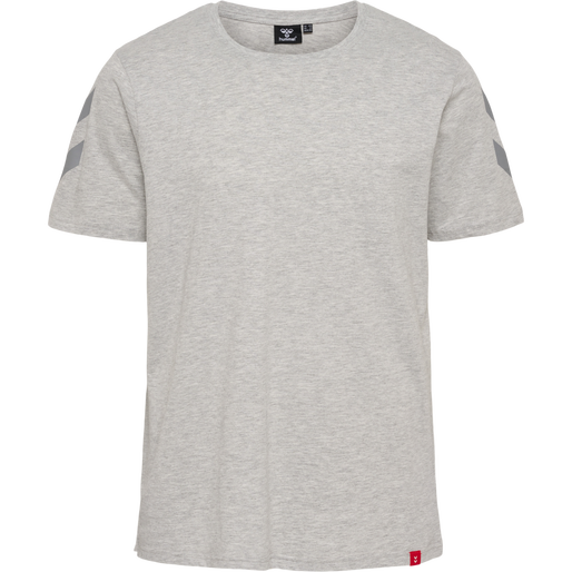 hmlLEGACY CHEVRON T-SHIRT, GREY MELANGE, packshot