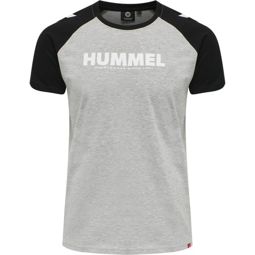 hmlLEGACY BLOCKED T-SHIRT, GREY MELANGE, packshot