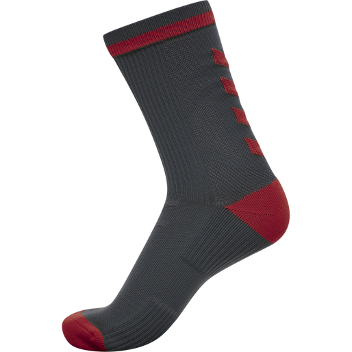 ELITE INDOOR SOCK LOW PA, EBONY/FLAME SCARLET, packshot