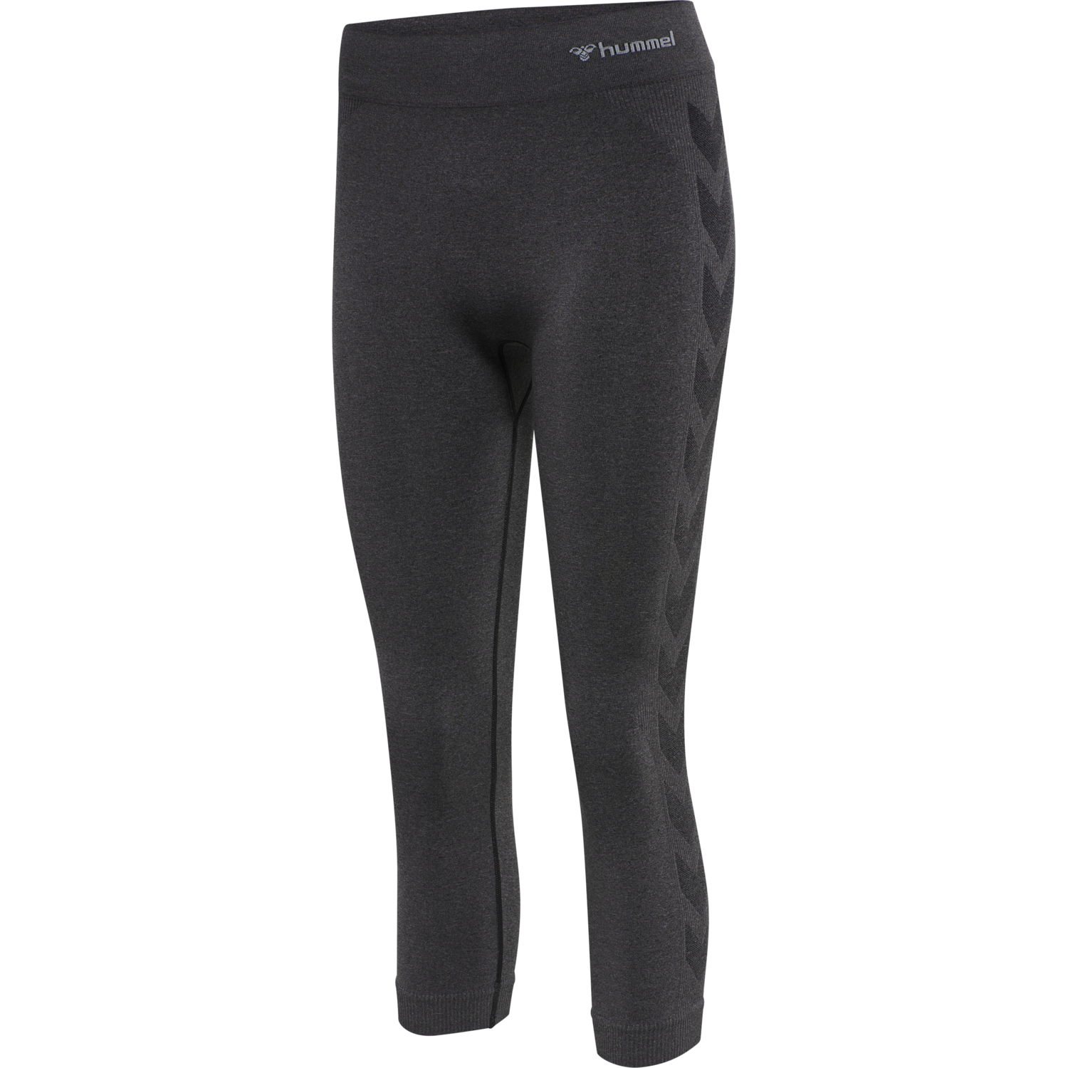 hmlCI SEAMLESS 3/4 TIGHTS, BLACK MELANGE, packshot