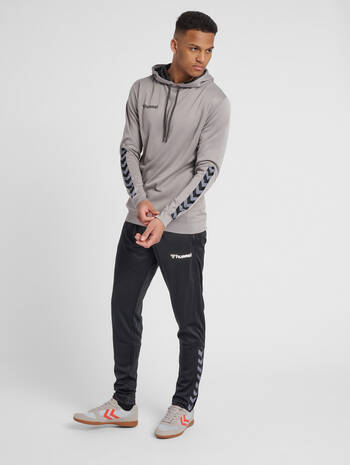 hmlAUTHENTIC POLY HOODIE, GREY MELANGE, model