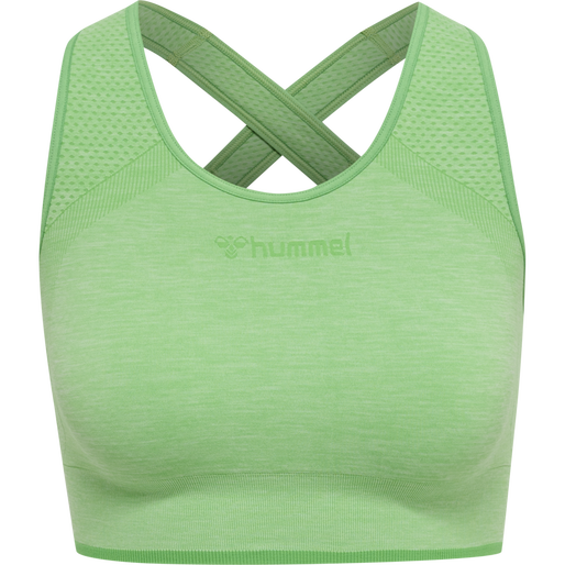 hmlMT UNA SEAMLESS SPORTS TOP, SUMMER GREEN MELANGE, packshot