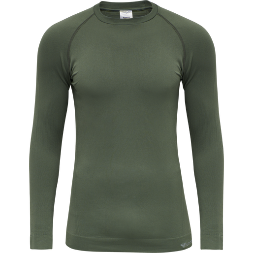 hmlSTROKE SEAMLESS T-SHIRT L/S, THYME, packshot