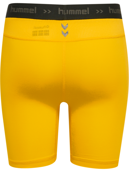 HUMMEL FIRST PERFORMANCE KIDS TIGHT SHORTS, SPORTS YELLOW HUMMEL FIRST PERFORMANCE KIDS TIGHT SHORTS, SPORTS YELLOW, packshot