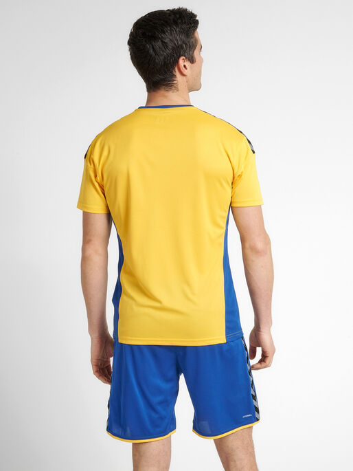 hmlAUTHENTIC POLY JERSEY S/S, SPORTS YELLOW/TRUE BLUE, model