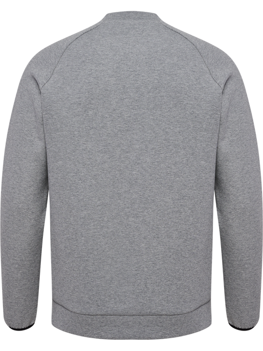 hmlTECH FLEECE REGULAR CREW, GREY MELANGE, packshot