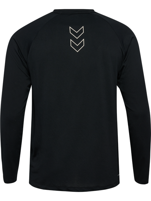 hmlCOURT LIGHT WEIGHT T-SHIRT L/S, LIGHT GREY/BLACK, packshot