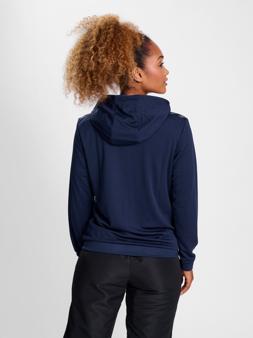 hmlAUTHENTIC PL ZIP HOODIE WOMAN, MARINE, model