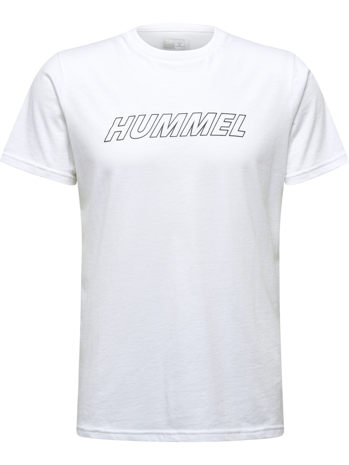 hmlTE CALLUM COTTON T-SHIRT, WHITE/ASPHALT, packshot