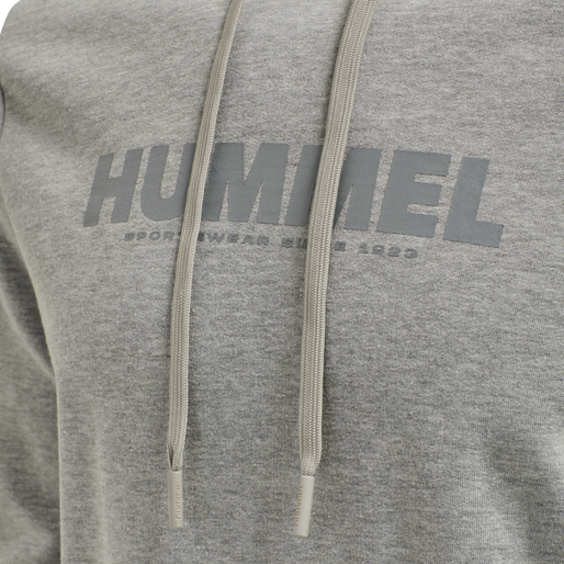 hmlLEGACY LOGO HOODIE PLUS, GREY MELANGE hmlLEGACY LOGO HOODIE PLUS, GREY MELANGE, packshot