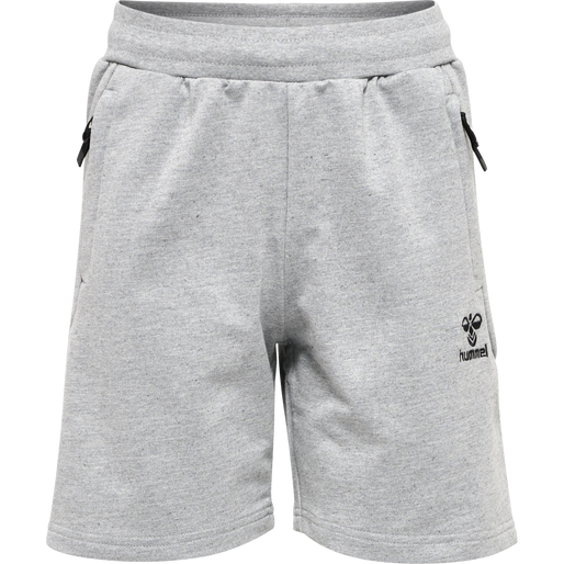 hmlMOVE GRID COTTON SHORTS KIDS, GREY MELANGE, packshot