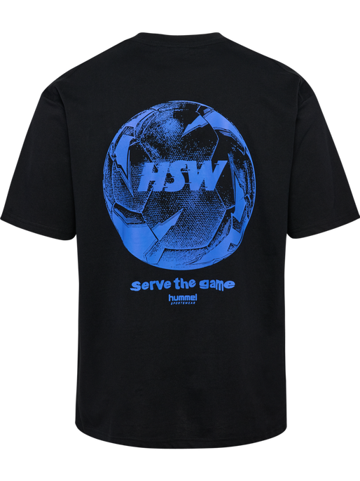 hmlLOOSE T-SHIRT S/S HSW FOOTBALL, BLACK hmlLOOSE T-SHIRT S/S HSW FOOTBALL, BLACK, packshot