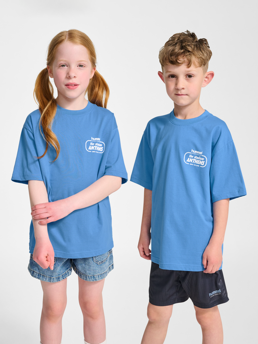 hmlJR LOOSE T-SHIRT S/S STADIUM, LICHEN BLUE, model