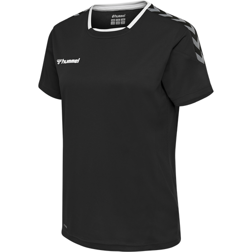 hmlAUTHENTIC POLY JERSEY WOMAN S/S, BLACK/WHITE, packshot