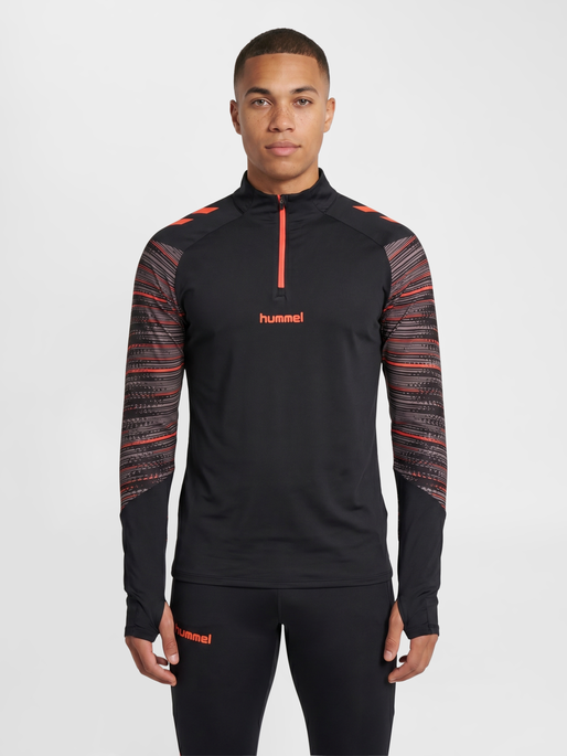 hmlBLAZE PRO TRAINING HALF ZIP, BLACK/ORANGE, model