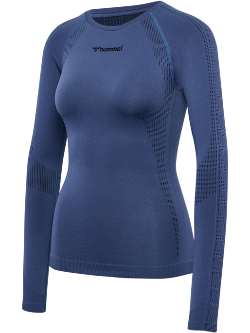 hmlMT SHAPING SEAMLESS T-SHIRT L/S, BLUE INDIGO, packshot