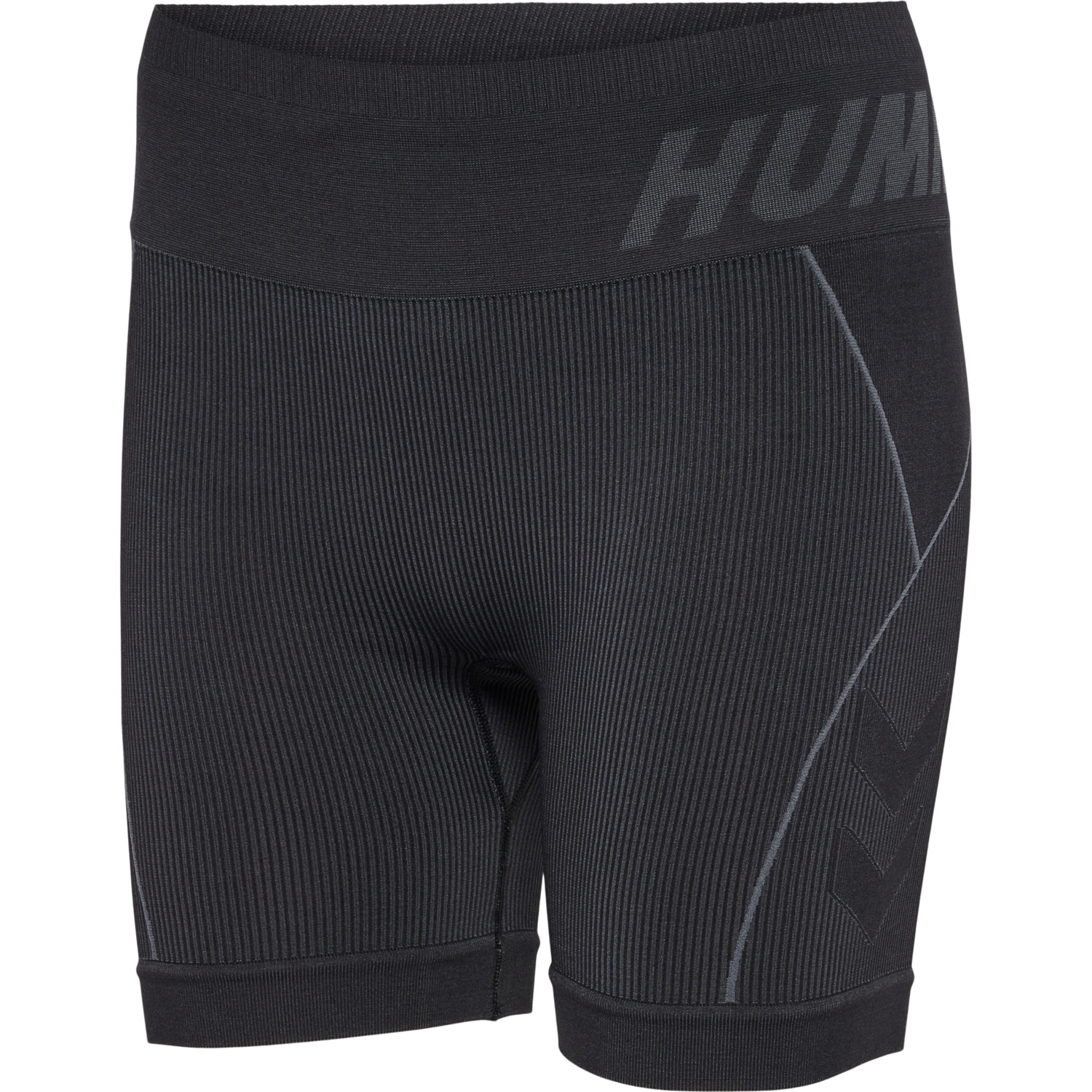 hmlTE CHRISTEL SEAMLESS SHORTS, BLACK/ASPHALT MELANGE, packshot