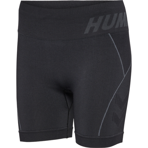 hmlTE CHRISTEL SEAMLESS SHORTS, BLACK/ASPHALT MELANGE hmlTE CHRISTEL SEAMLESS SHORTS, BLACK/ASPHALT MELANGE, packshot