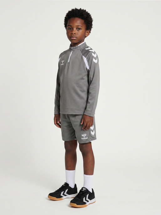 hmlCORE 2.0 SHORTS KIDS, STEEL GRAY/WHITE, model