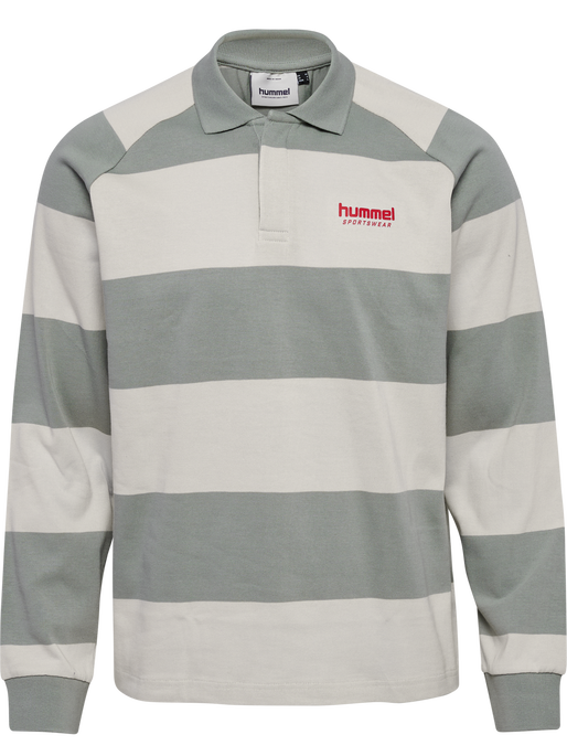 hmlLOOSE STRIPED POLO L/S, BELGIAN BLOCK hmlLOOSE STRIPED POLO L/S, BELGIAN BLOCK, packshot
