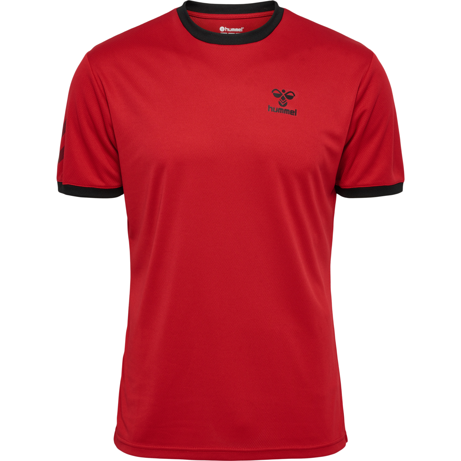 hmlQ4 POLY JERSEY S/S, POMPEIAN RED, packshot