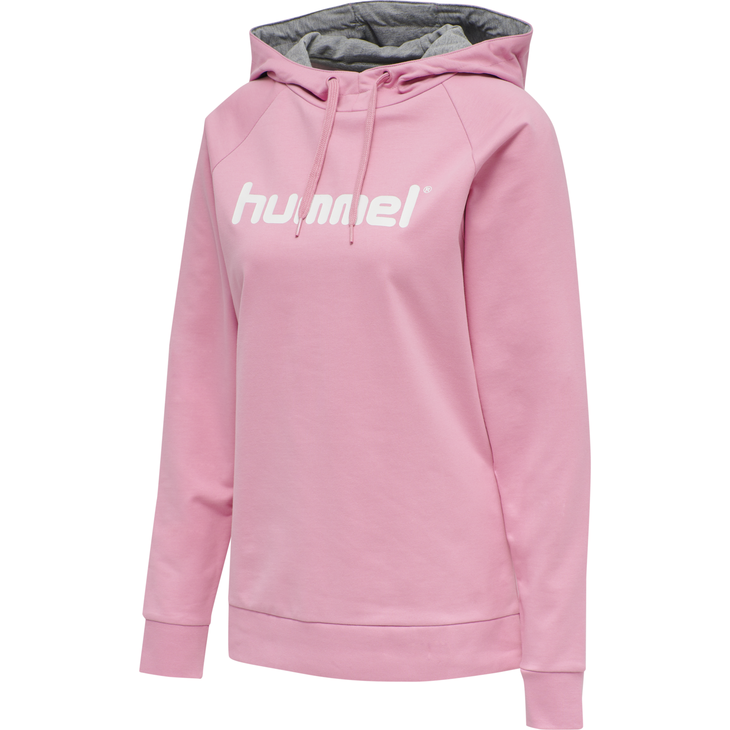 HUMMEL GO COTTON LOGO HOODIE WOMAN, COTTON CANDY, packshot