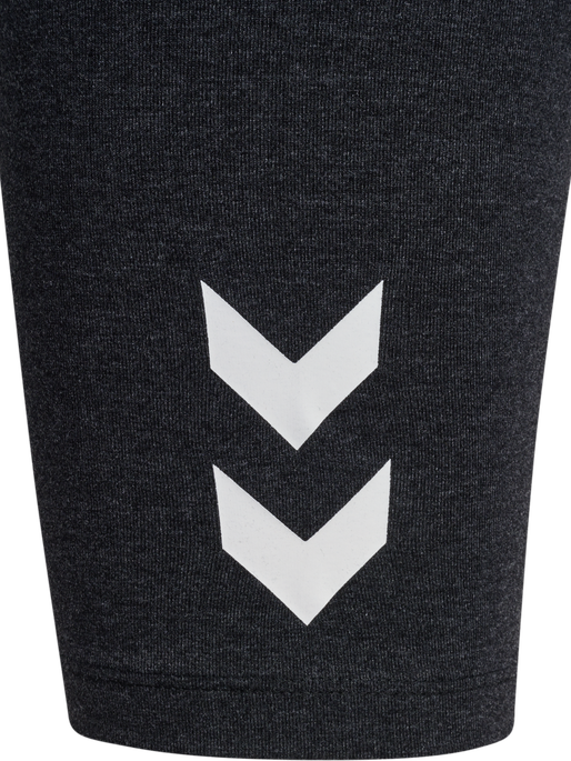 hmlJR LOGO SHORT  TIGHTS, BLACK MELANGE hmlJR LOGO SHORT  TIGHTS, BLACK MELANGE, packshot