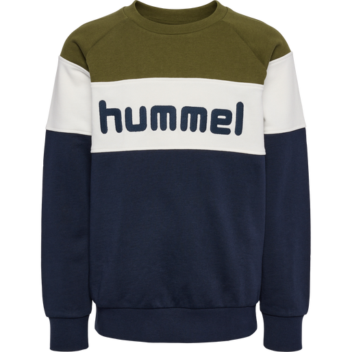 hmlCLAES SWEATSHIRT, !DARK OLIVE/BLACK IRIS, packshot