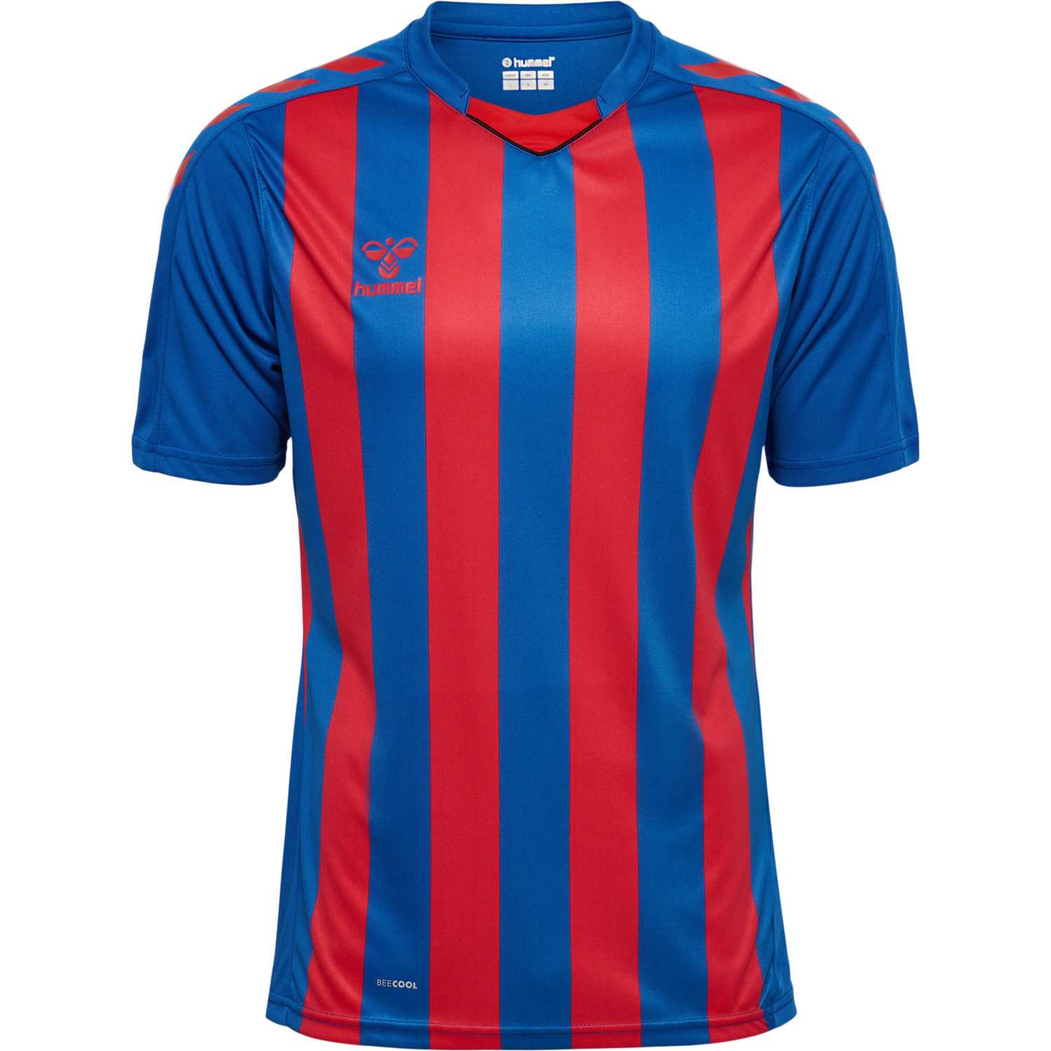 hmlCORE XK STRIPED JERSEY S/S, TRUE BLUE/TRUE RED, packshot