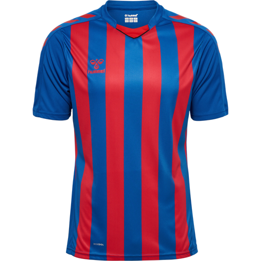 hmlCORE XK STRIPED JERSEY S/S, TRUE BLUE/TRUE RED, packshot