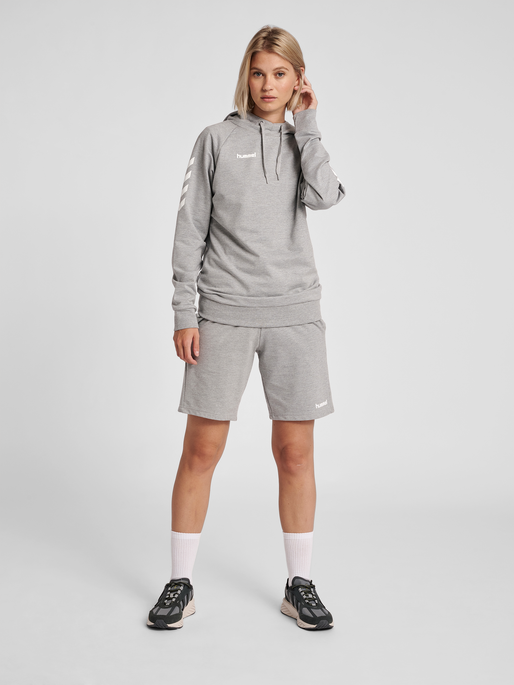 HUMMEL GO COTTON HOODIE WOMAN, GREY MELANGE, model