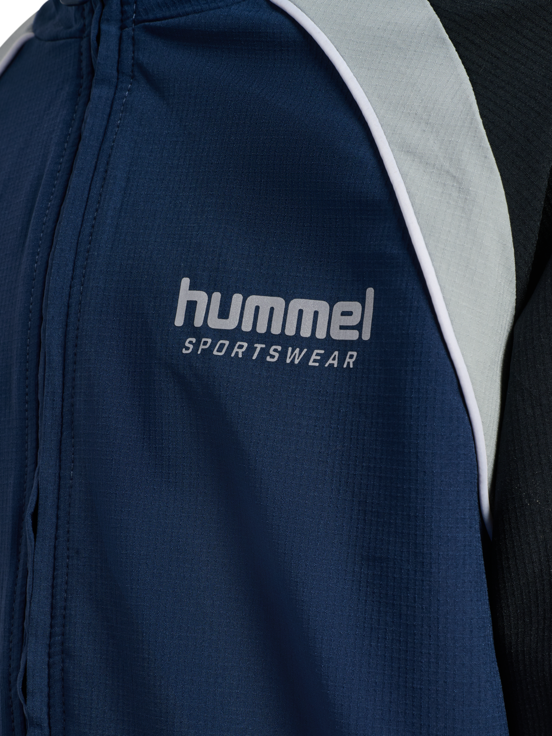 hmlJR LOOSE TRACKSUIT ZIP JACKET, DRESS BLUES, packshot