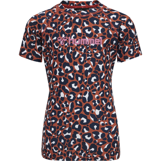 hmlAZUL SWIM T-SHIRT S/S, HOT SAUCE, packshot