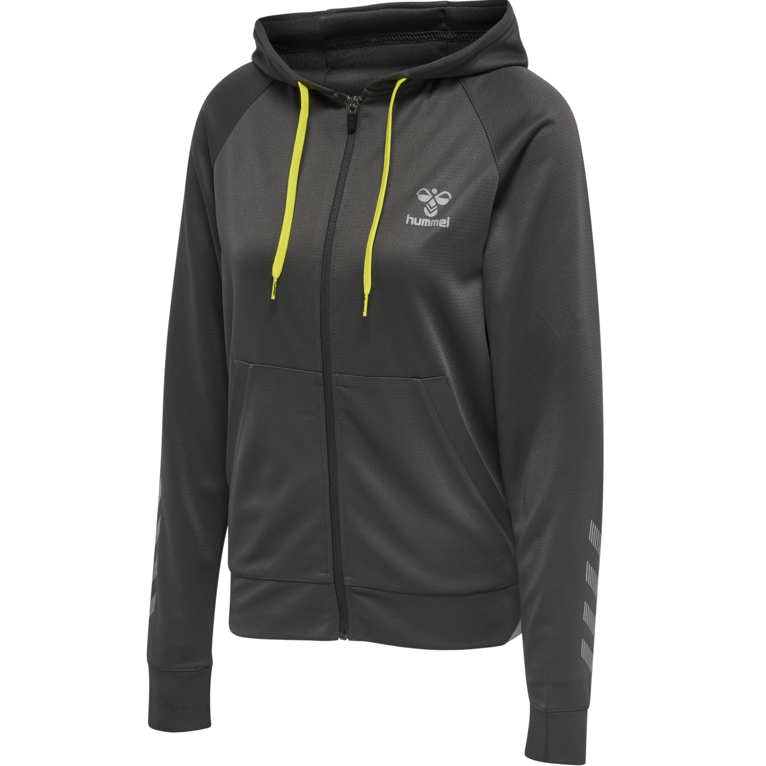 hmlGG12 ACTION ZIP HOODIE WOMAN, FORGED IRON, packshot